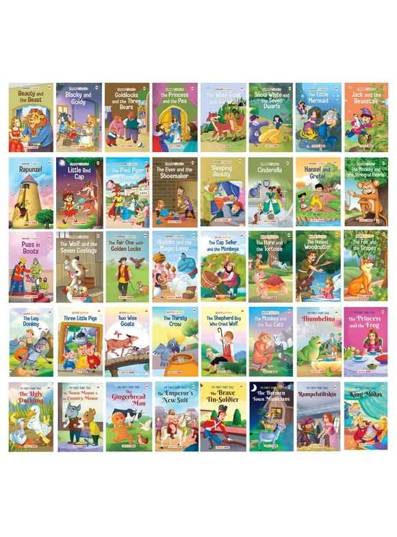 Story Books for Kids (Illustrated) - Moral Stories - English Short Stories with Colourful Pictures - Bedtime Children Story Book - 3 Years to 6 Years Old Children Toddlers (Set of 40 Books)