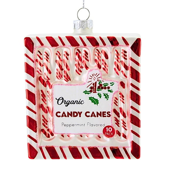 Cody Foster 4.00In Organic Candy Canes, Glass, Boxed  10 Candy Canes Gl1769