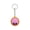 Pink, variant on Cute Cartoon Round Silicone Keychain with Metal Key Ring, Soft 3D Embossed Smiley Face Bag Pendant, Multi Color Mini Decorative Key Holder for Keys Backpack Daily Gift