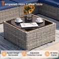 thumbnail image 5 of Omniberg 7 Pieces Outdoor Patio Furniture Sets, All Weather Outdoor Sectional Sofa PE Rattan Wicker Patio Conversation Set with Washable Cushions and Glass Coffee Table, Gray/Blue, 5 of 8