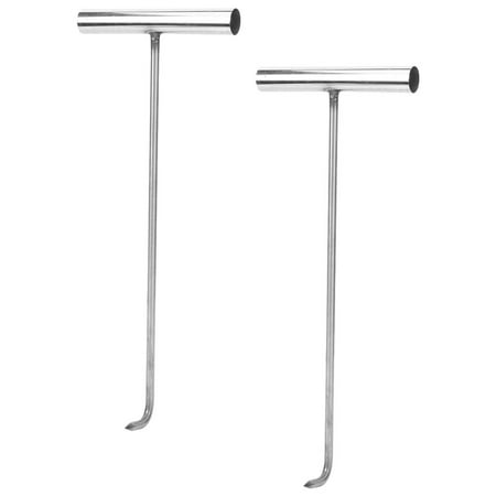 

2Pcs Stainless Steel Manhole Lift Hook T Shape Hook Pull Hook Heavy Duty Lifting Hook