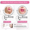 thumbnail image 4 of Wall Mounted Lighted Makeup Mirror DoubleSided X X Magnifying Mirror for Bathroom ‘‘ Extendable Arm Swivel Touch DimmableLED Lights Powe by Plug in Chrome, 4 of 7