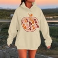 thumbnail image 2 of VISALY Hoodies Pullover Graphic Sweatshirts Teacher Shirts First Day Of School Shirt Teacher's Holiday Anniversary Outfit Graphic Tops Casual Sweaters Sweater Shirts Womens Sweaters Pullover Beige S, 2 of 4