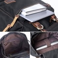 thumbnail image 4 of Mochila Bluboon de lona vintage de piel casual negra, 4 of 6