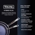 thumbnail image 2 of Viking 3-Ply Non Stick Frying Pan, 8 Inch Hybrid Plus Stainless Steel Kitchen Cookware, Silver, 2 of 7