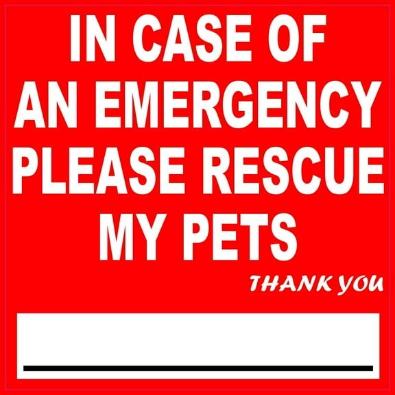 StickerTalk In Case of Emergency Rescue My Pets Sticker, 4 inches x 4 inches
