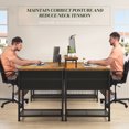 thumbnail image 6 of EnHomee Office Desk with Storage Computer Desk with 4 Fabric Drawers & Monitor Stand Gaming Desk with LED Light & Shelves,Rustic Brown, 6 of 10