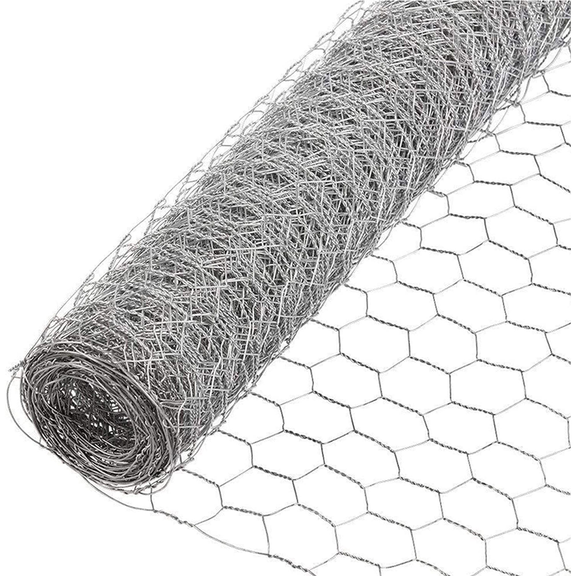 HOSTIC 6' x 50' Galvanized Poultry Metal Mesh Fencing Netting