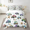 thumbnail image 2 of Construction Bed in a Bag King Size Comforter Set 7 Pieces,Tractor Bedding Sets Big Wheel Car Farm Truck Sheet Set with Comforter,Rainbow Vehicle Room Decor, 2 of 4