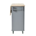thumbnail image 6 of EUROCO Rolling Mobile Kitchen Island with Solid Wood Top and Locking Wheels, Storage Cabinet and Drop Leaf Breakfast Bar, Towel Rack & Drawers, Gray, 6 of 19