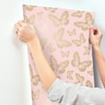 thumbnail image 3 of Advantage Metallic Butterflies Pink Whimsical Wallpaper, 3 of 5