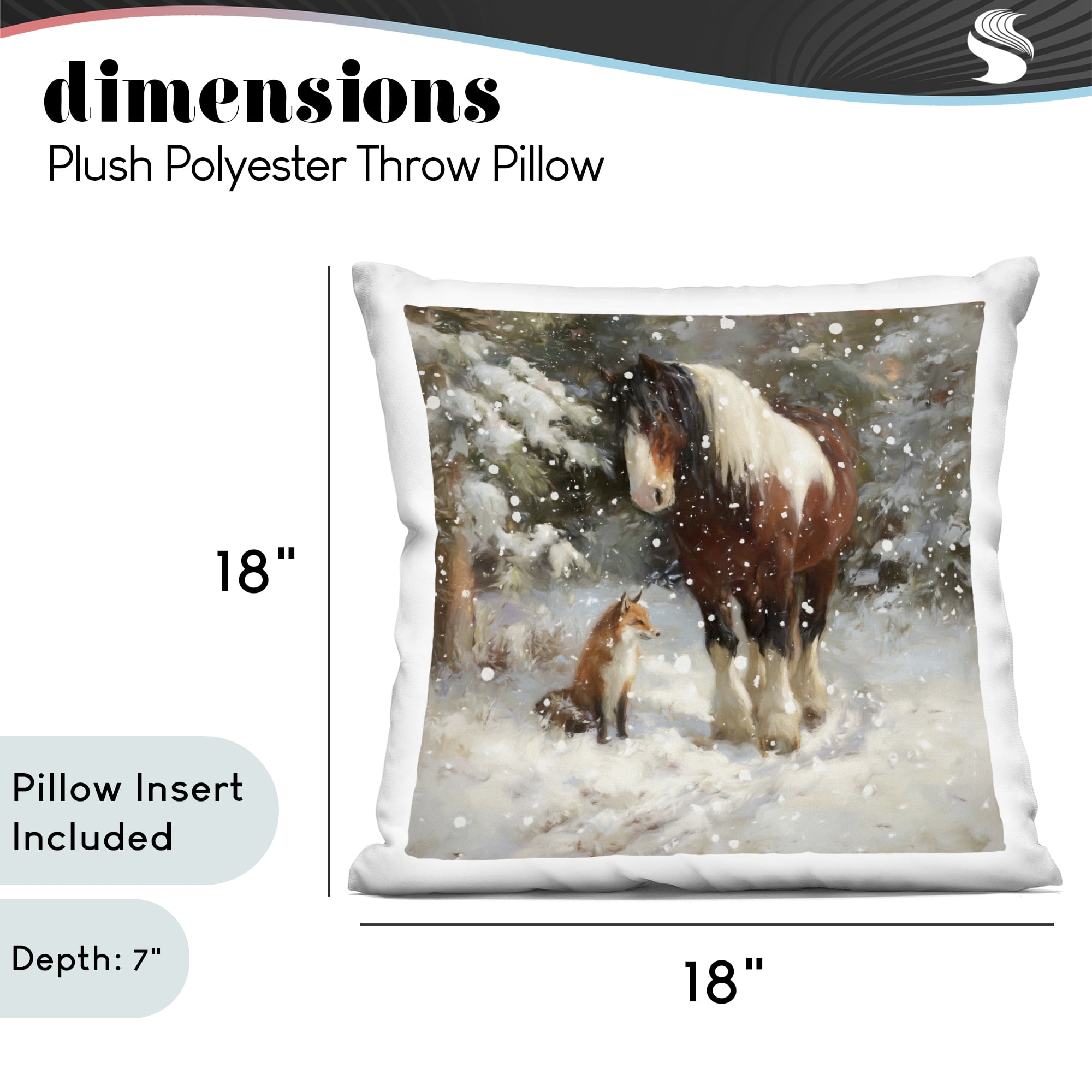 Stupell Industries The Horse & The Fox Decorative Printed Throw Pillow, design by Tina LeCour