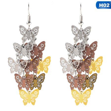 AkoaDa Women Unique temperament Butterfly Dangle Drop Earring Ear Hook Party Jewelry for lady birthday best (Best Gifts For Women Over 50)