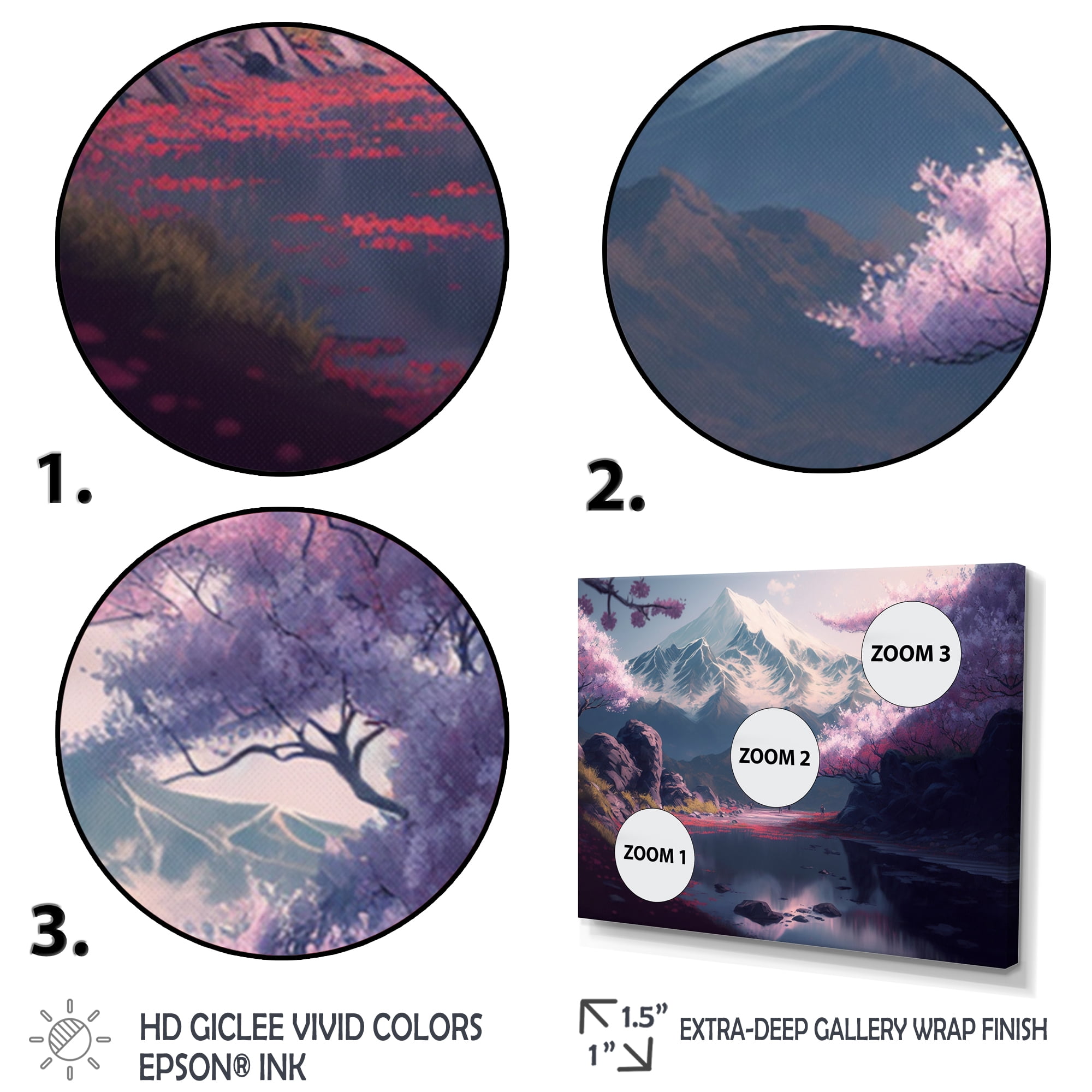 Designart Cherry Blossums Forest I Canvas Wall Art