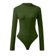 thumbnail image 4 of Women Fashion Turtle Neck Long Sleeve Solid Tops Bodysuit Jumpsuit, One-Piece Stretch Fit for Casual & Everyday Wear, 4 of 6