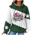 thumbnail image 3 of DDAPJ pyju Dog Mom Hoodies for Women Waffle Knit Hooded Sweatshirt Funny Cute Graphic Casual Kangaroo Pocket Hoodie Valentines Day Gifts X-Green S, 3 of 5