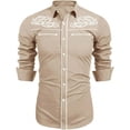 thumbnail image 3 of Gunia Western Cowboy Shirts For Men Long Sleeved Casual Button Down Shirt Tops Men'S Shirts Khaki M, 3 of 3
