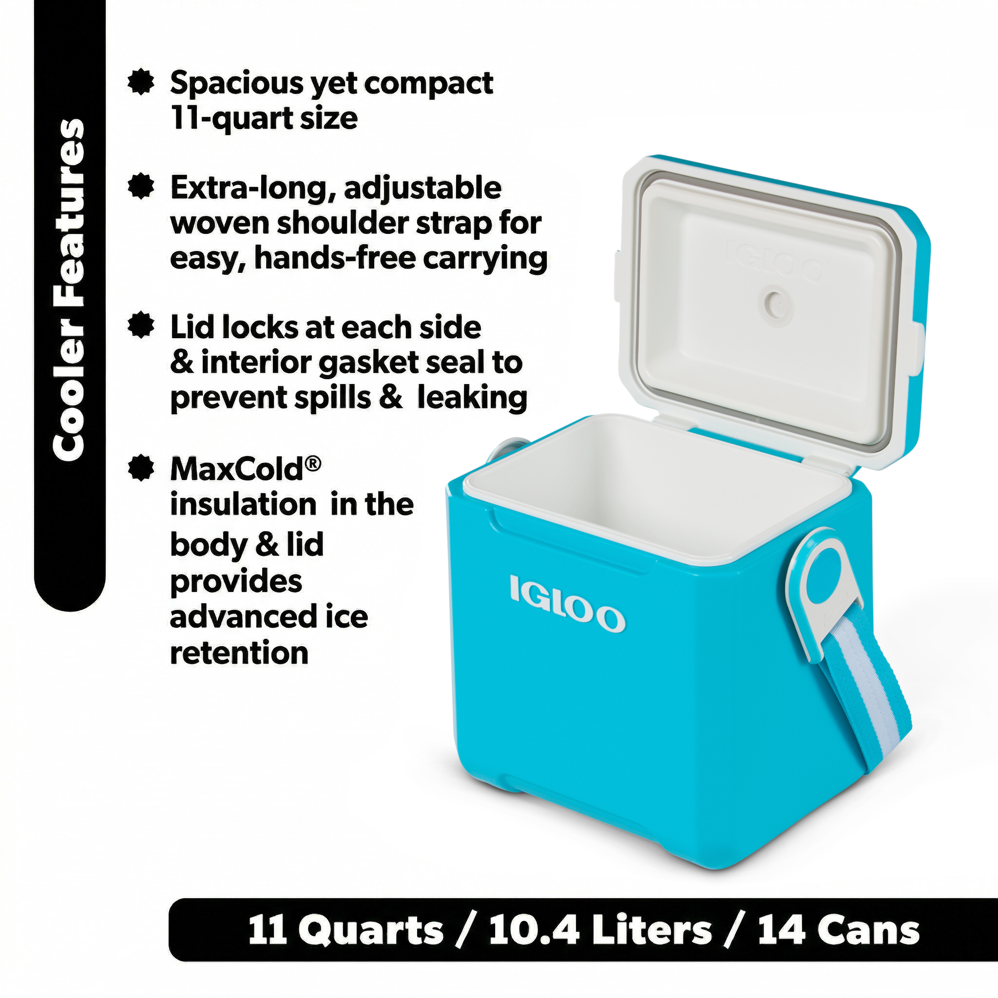Igloo Tag-A-Long Too 11qt Hard Side Cooler Turquoise photo 2