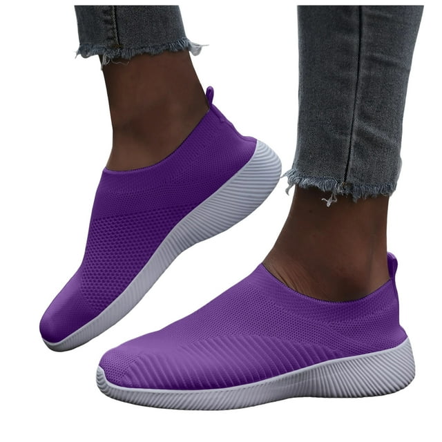 Chaussures de Marche pour Femmes à Enfiler Type Chaussette, Extensibles et Confortables, Course Entraînement Physique Jogging, Espadrilles pour Sports de Plein Air
