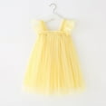 thumbnail image 2 of PINQI Baby Girl Tutu Dress Toddler Girls Sleeveless Snowflake Paillette Princess Dress Dance Princess Dresses Summer Cute Clothes(b-Yellow,18-24 Months), 2 of 5
