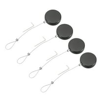 Uxcell 3.3ft Retractable Cable Lock with Latch Remote Control Security Locks with Adjustable Cord Tether Anti Theft for Laptop, TV, 150 G, Black, 4 Pack