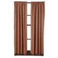 thumbnail image 2 of VHC Brands Check Cotton Primitive Curtains Rod Pocket Tie Back(s) Panel Pair, Burgundy Red, 2 of 7