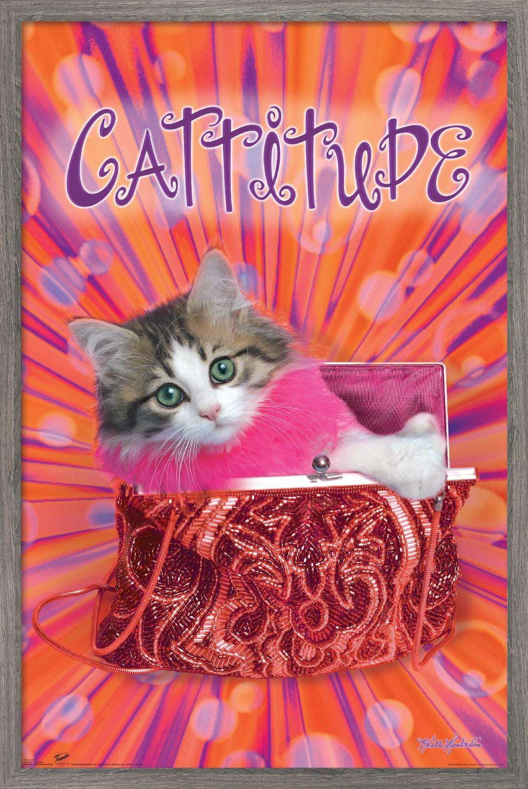 Keith Kimberlin - Cattitude Wall Poster, 22.375" x 34", Framed ...