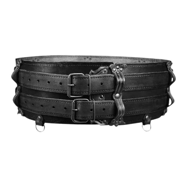 Cinturón de corsé de cuero para mujer, hebilla, accesorios de vestuario, corsé bajo el busto de moda Negro