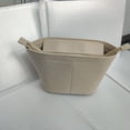 thumbnail image 5 of Organizador de bolsas trapezoidal con forro interior y tapa con cremallera para bolsas tipo cesta en hoja de palma y piel de becerro de 33 x 17 x 13/40 x 26,5 x 16, 5 of 5