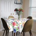 thumbnail image 4 of Spring Floral Leaf Round Tablecloth 60 inch Summer Flower Table Cloths Cover Mat Spill Proof Table Covers for Kitchen Party Dinner Tabletop Decoration, 4 of 6