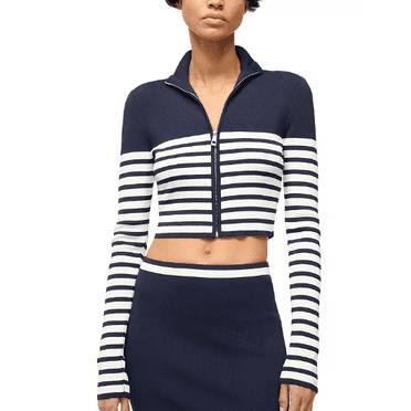 STAUD Women's Raft Top, Navy/White, Medium
