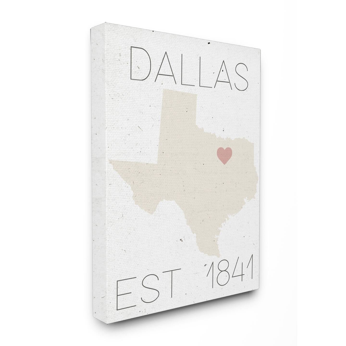 The Stupell Home Decor Collection Dallas Est 1841 Canvas Wall Art