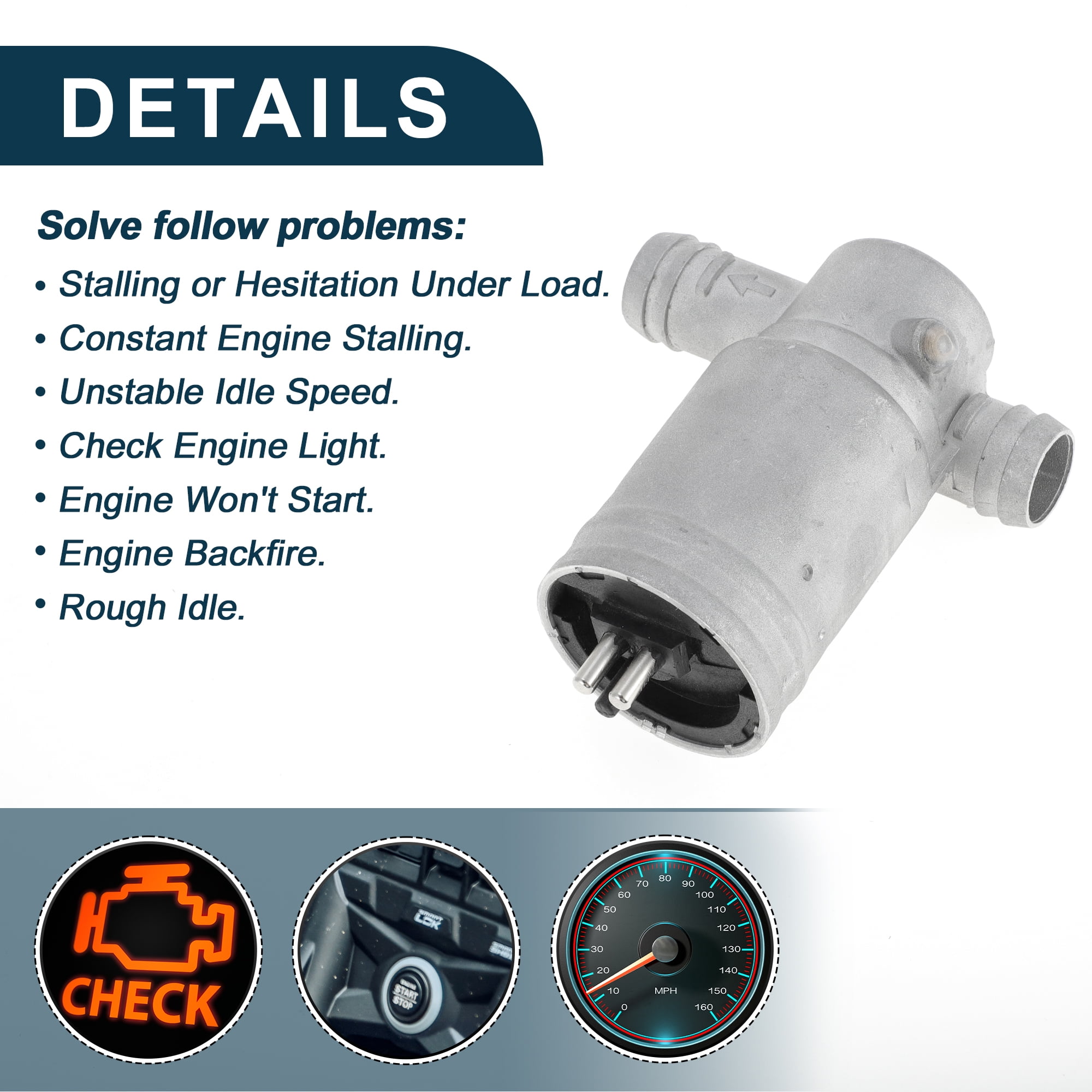 Car Idle Air Control Valve for Mercedes-Benz 190E 1986-1993 for Mercedes-Benz 300E 86-93 Replace No.280140510 IACV Idle Valve Idle Air Control Valve