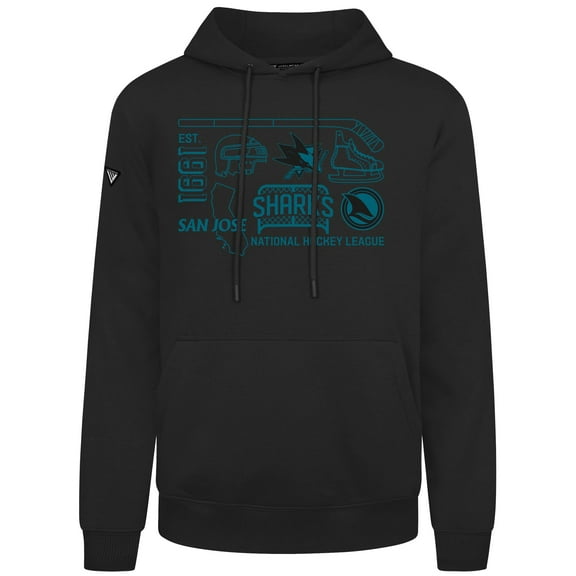 Men's Levelwear Black San Jose Sharks Podium Campaign Pullover Hoodie