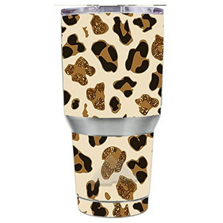 Glitter Leopard - Skin Decal Vinyl Wrap for Ozark Trail 30 oz Tumbler Cup Stickers Skins Cover (6-piece kit) / Leopard Print Glitter Print (not real glitter)