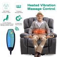 thumbnail image 6 of VIVIJASON Large Dual OKIN Motor Lay Flat Sleeper Lift Recliner Chair with Heat & Massage for Elderly, Infinite Position Electric Power Recliner with 2 Remote Controls, Side Pockets & USB Ports, Gray, 6 of 7