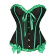 thumbnail image 2 of JOANKDMI Women's Chic Gothic Steampunk Corset Top with Ribbon Tie and Ruffle Trim Elegant Bustier for Pirate Roleplay and Vampire Halloween Dress Up Outfit, 2 of 5