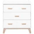 thumbnail image 2 of Babyletto Scoot 3 Drawer Dresser with Removable Changing Tray in White & Natural, 2 of 7