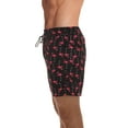 thumbnail image 2 of Whiskey and Oak Men’s Swimming Trunks Shorts with Pockets Quick Dry Bathing Suit (Black - Flamingo, X-Small), 2 of 3