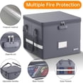 thumbnail image 5 of 5200 ° F Fireproof Document Box with Lock, Heat Insulated Collapsible File Storage Organizer with Handle, Portable Home Office File Cabinet for Hanging Letter/Legal Size Folder, Black, 5 of 10