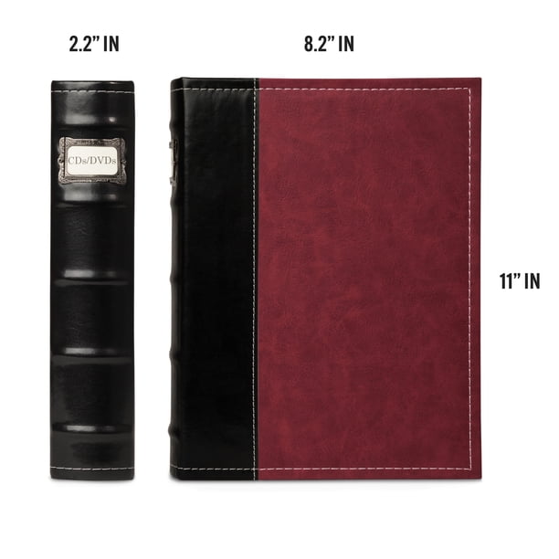 Bellagio-Italia CD/DVD Storage Binder - Burgundy - Leather - 384