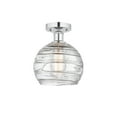 thumbnail image 2 of Innovations Lighting  Edison Athens Deco Swirl - 1 Light 8" Semi-Flush Mount Polished Chrome/Clear Deco Swirl, 2 of 5