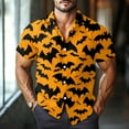 thumbnail image 5 of JGNGSHN Men’s Halloween Costume Shirts Casual Button Down Short Sleeve Hawaiian Holiday Shirt Funny Pumpkins Printed Tees, 5 of 7