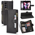 thumbnail image 1 of Magnetic Wallet Case Designed for Samsung Galaxy Z Fold 3 Case, PU Leather Zipper Folio Protective Case with Magnetic Closure & Card Holder & Crossbody Strap for Galaxy Z Fold 3,Black, 1 of 8