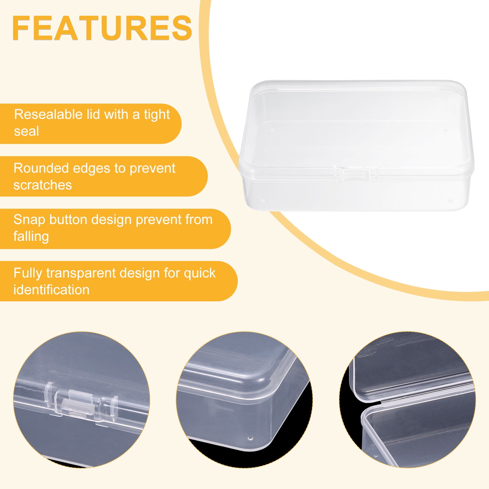 Uxcell 24pcs 4.13" x 2.95" x 0.98" Plastic Beads Storage Containers Box, Clear