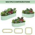 thumbnail image 4 of 8x2x1.5 FT Galvanized Raised Beds for Outdoor, Oval Raised Garden Bed with Open Base, Tool-Free Assembly Planter Raised Boxes for Outdoor Vegetables & Flowers, Green, 4 of 8