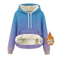 thumbnail image 7 of Sherpa Lined Hoodies for Women Warm Winter Fleece Pullovers Long Sleeve Casual Gradient Sweatshirt Thermal Tops, 7 of 7