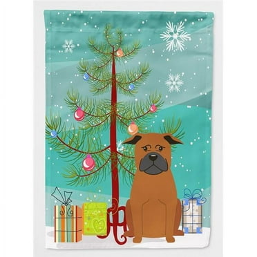 Carolines Treasures BB4236CHF Merry Christmas Tree Chinese Chongqing Dog Flag Canvas House Size
