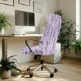 thumbnail image 3 of Renewold Lavender Office Chair Cover Spandex Computer Desk Chair Cover Anti-slip Decorative High Back Chair Slipcover with Elastic Bottom Home Office Decor, L, 3 of 7