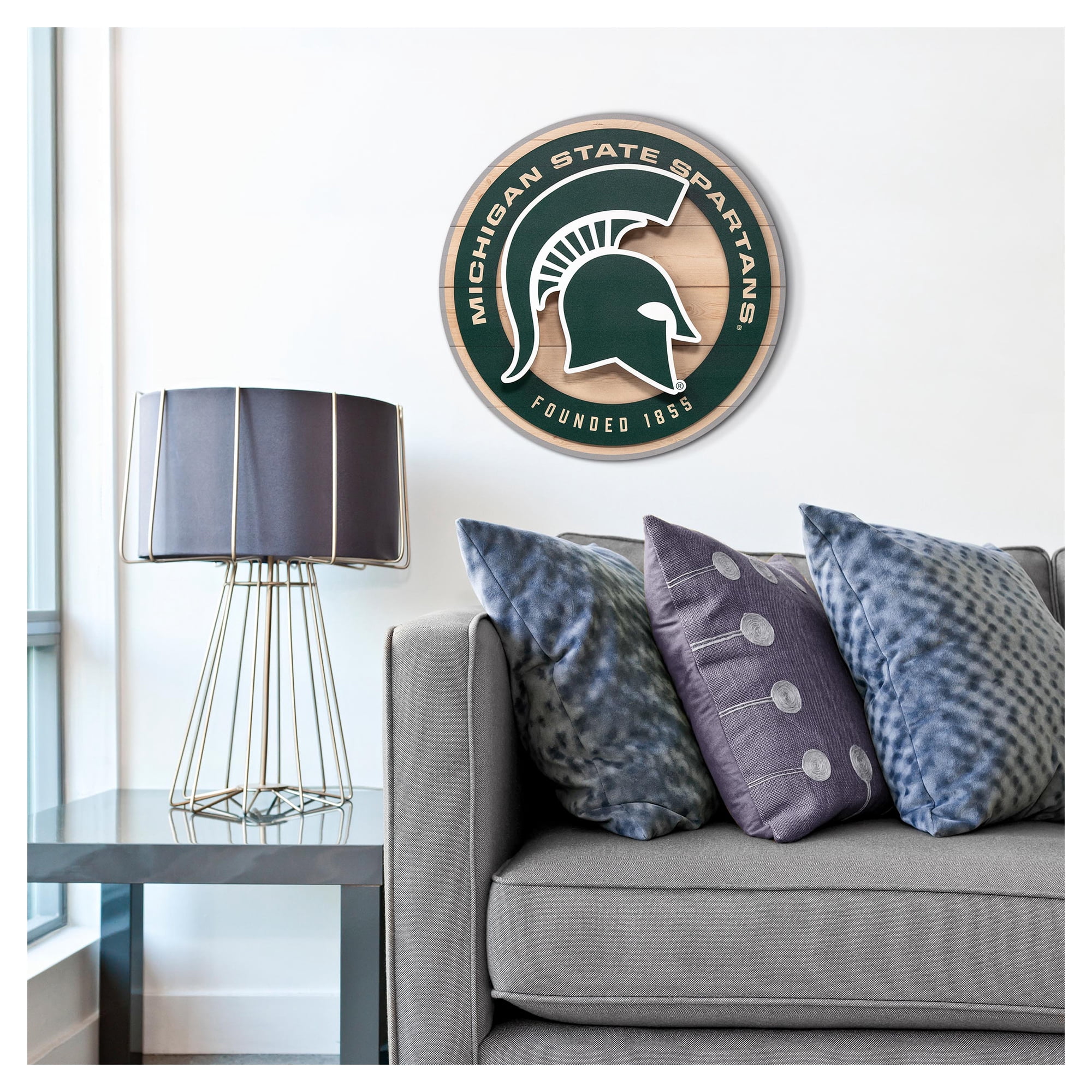 IDNA Michigan State Spartans 15" x 15" 3DX Logo Circle Backer Wall Art
